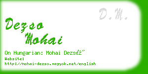 dezso mohai business card